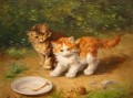 Gattini con lumaca Alfred Brunel de Neuville gatito